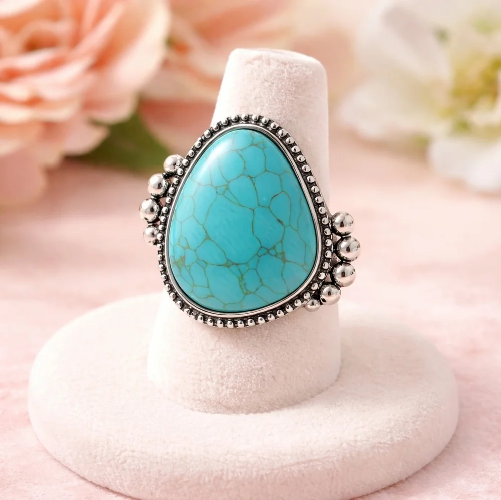 Turquoise Silver Statement Ring